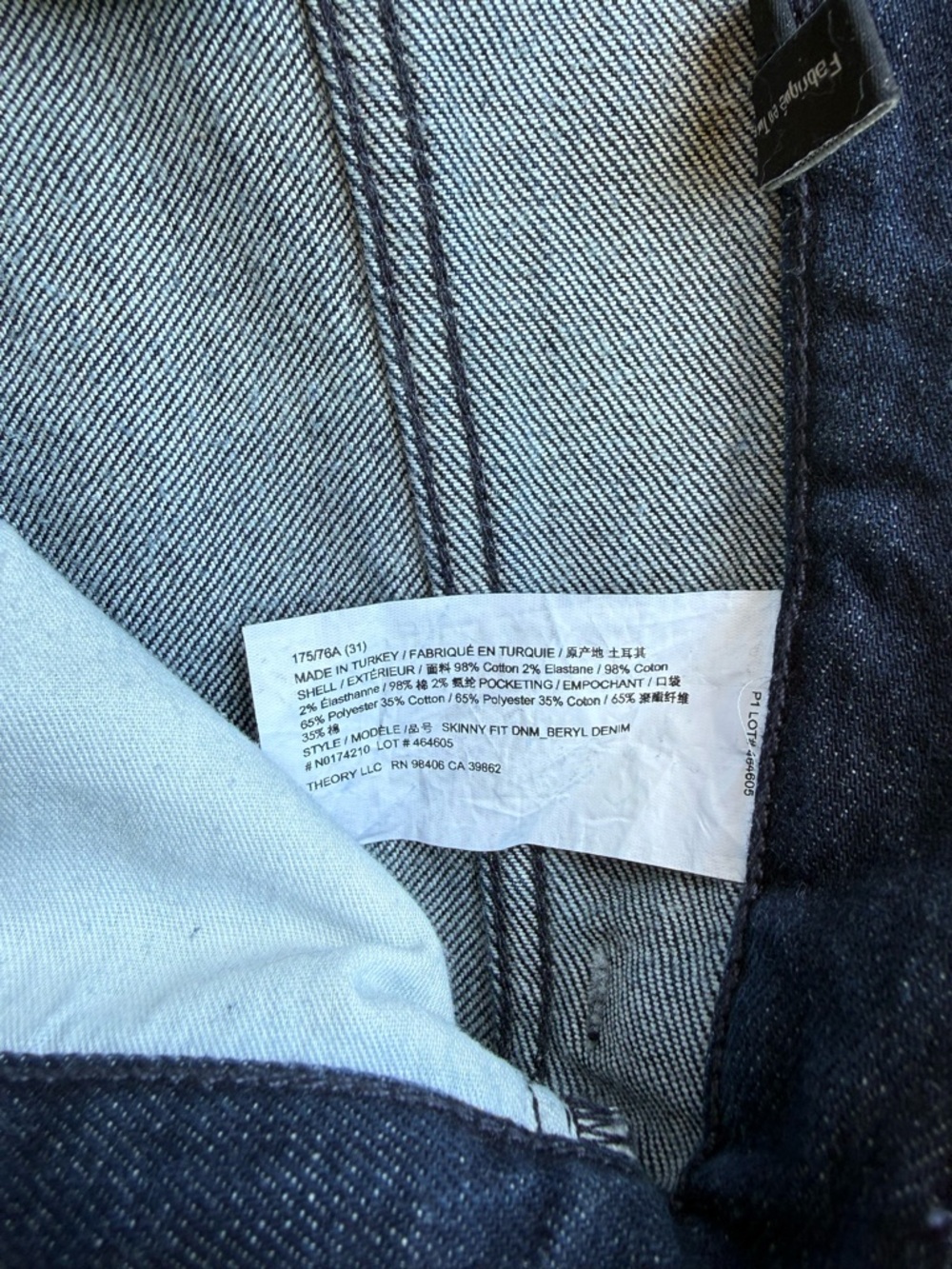 Theory Men’s Skinny Jeans in Dark Blue Denim - Picture 5 of 11